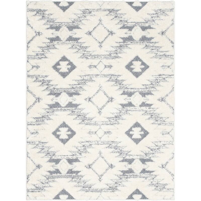 Well Woven Delia Ares Moroccan Fringe Area Rug - 3' 11" x 5' 3" - Grey - Rectangle
