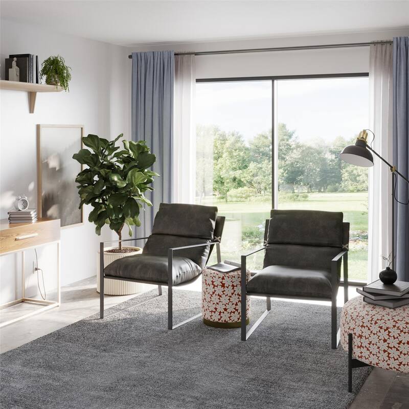 Cortney's Collection Varick Faux Leather Accent Chair
