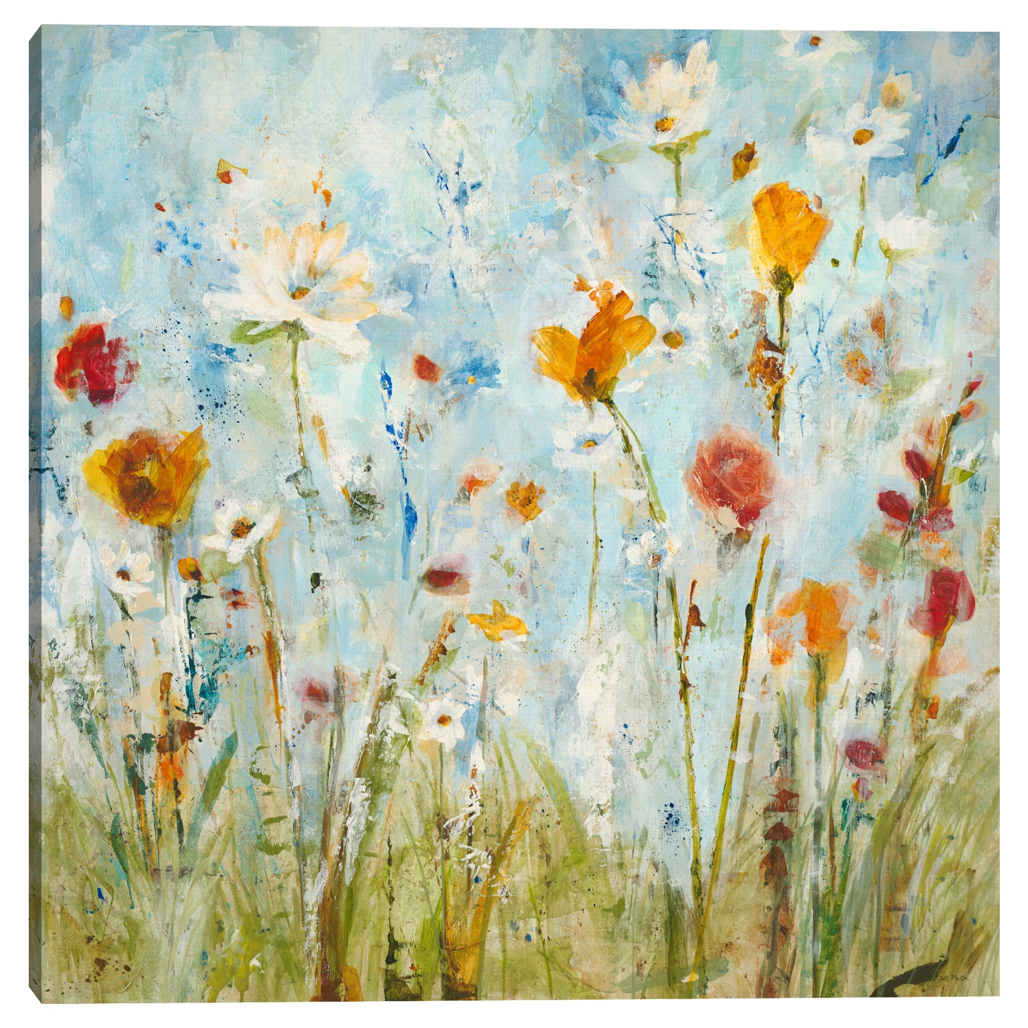 Jounce by Jill Martin Canvas Art Print - Blue