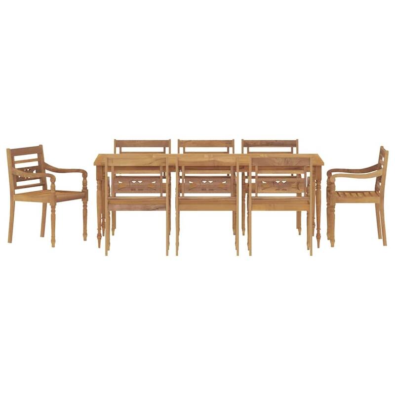 vidaXL Garden Dining Set Teak Wood Medium Seats Many - 39.4 x 78.7 x 29.5