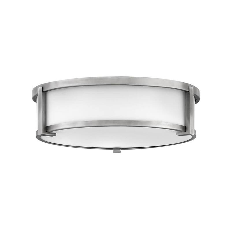 Hinkley Lighting Lowell 3 Light 16" Wide Flush Mount Drum Ceiling - Antique Nickel