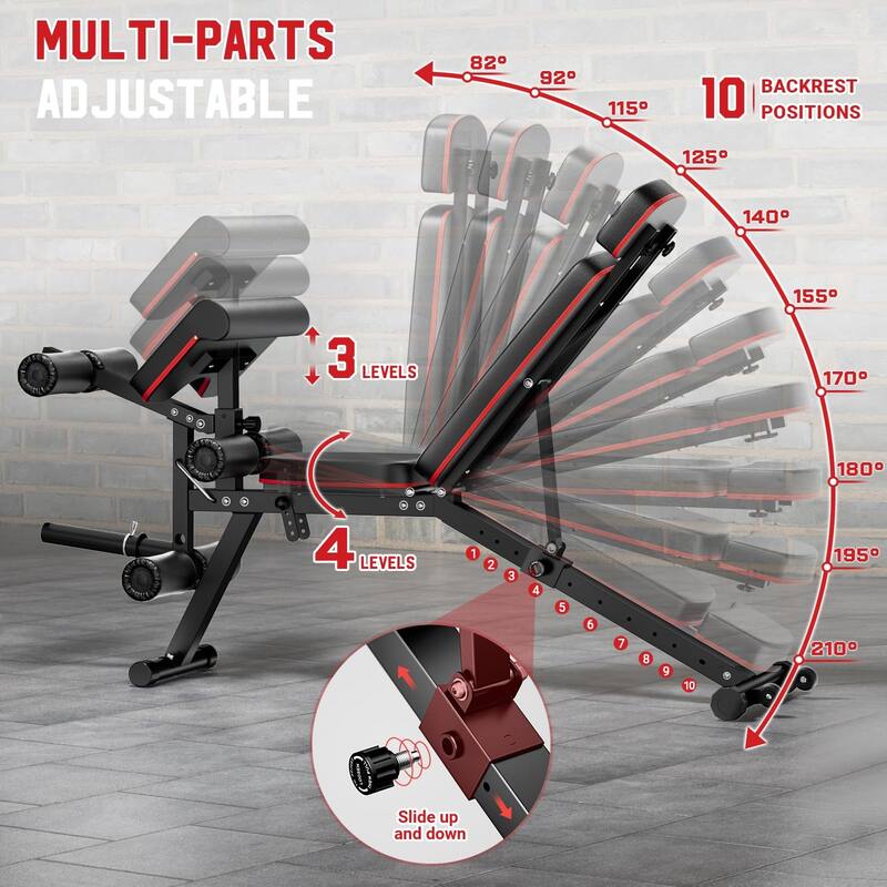 Weight Bench Workout Bench for Home Gym with Extended Headrest