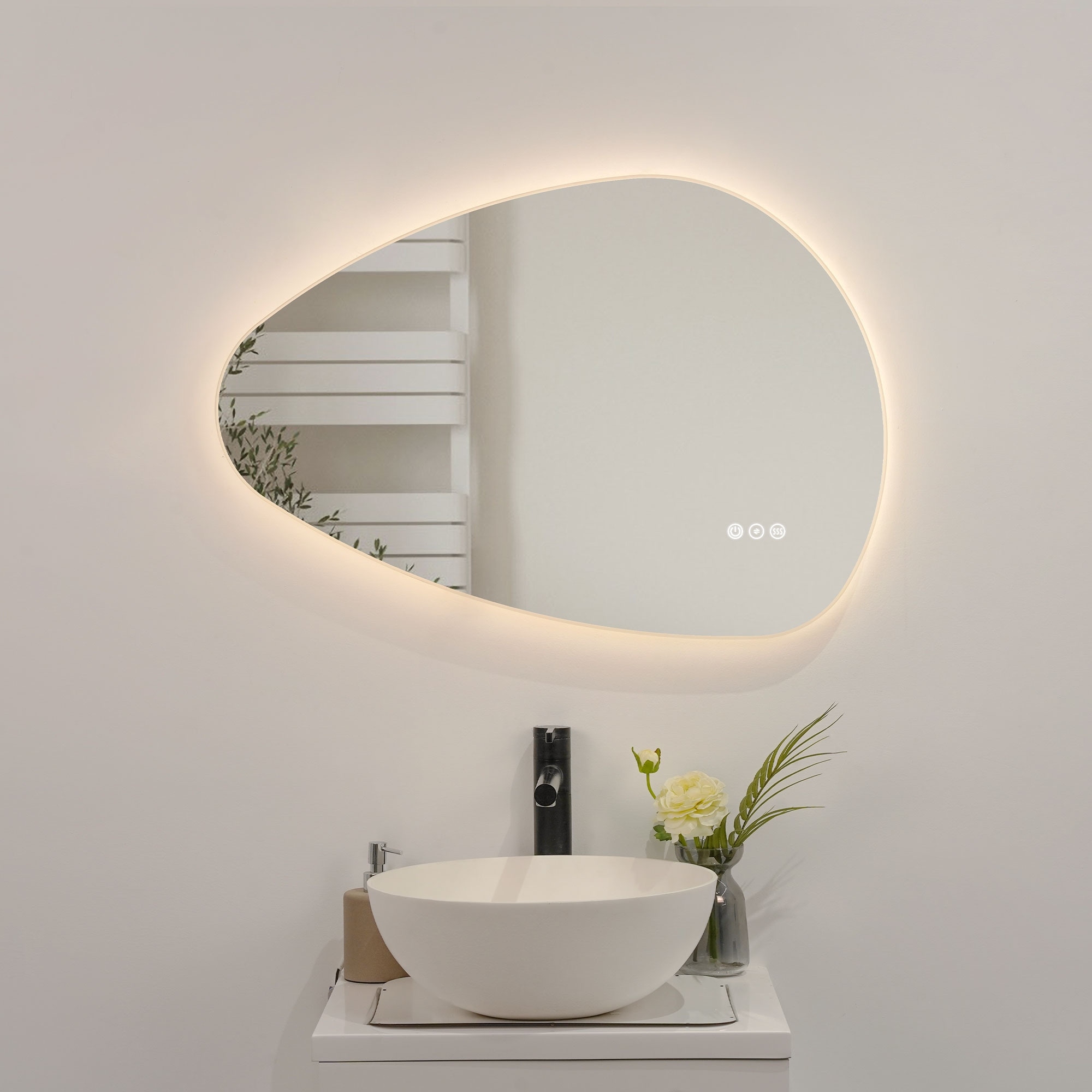 32 inch Frameless Anti Fog Wall Mounted LED Bathroom Vanity Mirror 32 x 22