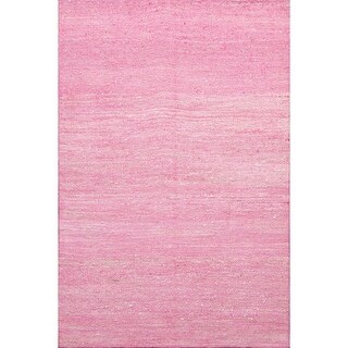Hand Woven Pink, Flat Weave Silk Modern&Contemporary Oriental Area Rug ...