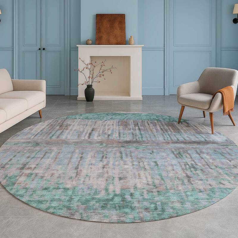 Machine Washable Indoor/ Outdoor Modern Ombre Chantille Rug