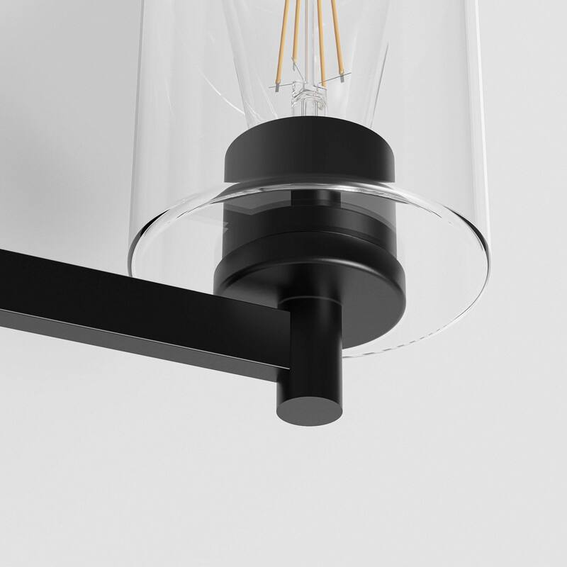 YANSUN Black Die-Cast Square Wall Box Light Accessories for 3-Light Mirror Light Fixture, Wall Light Rod Accessories, E26 Base
