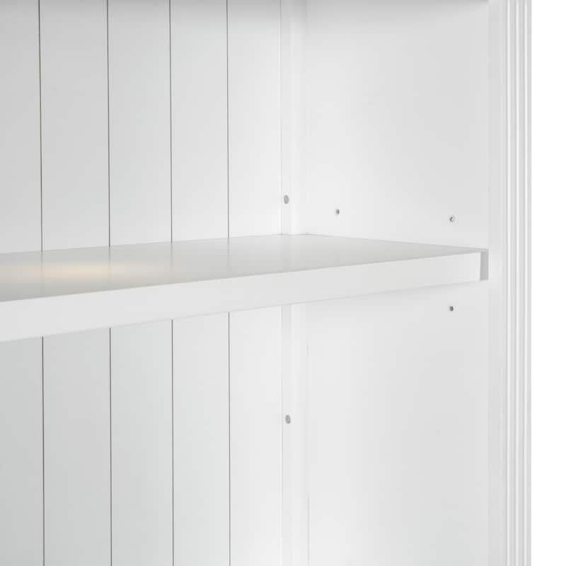 Modern Storage Writing Desk with 83.4" Tall Bookshelf and LED Light