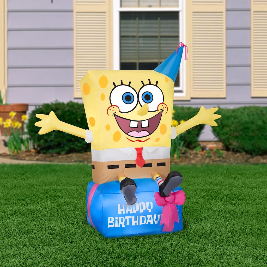 Airblown-Spongebob on Birthday Present-SM-Nick - 42.13 x 22.44 x 40.95 - 42.13 x 22.44 x 40.95