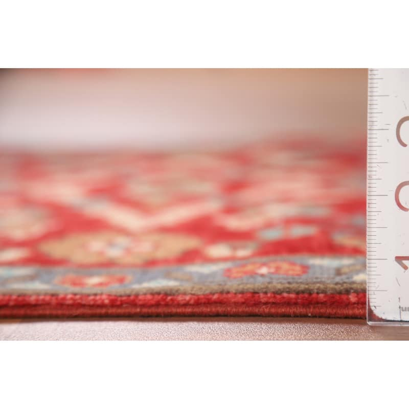 Red Floral Kazak Oriental Foyer Rug Hand-Knotted Wool Carpet - 2'0" x 3'0"