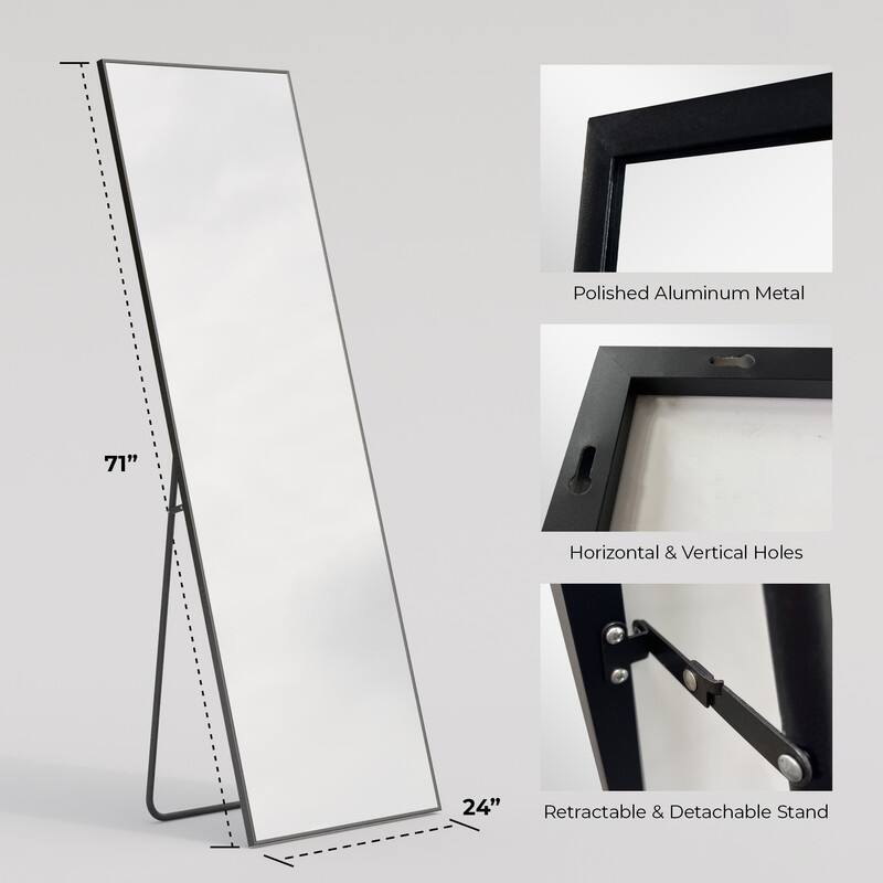 Aluminum Metal Frame Full-Length Floor Mirror
