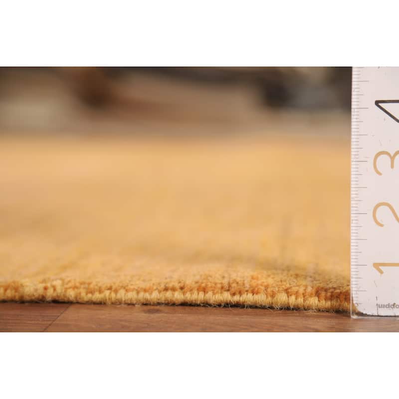 Yellow Modern Gabbeh Oriental Area Rug Hand-Knotted Wool Carpet - 6'6" x 9'10"