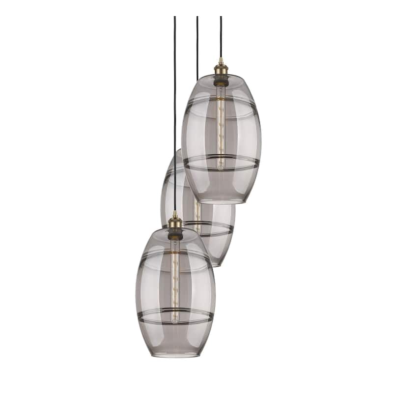 Innovations Lighting 113B-3P-56-17 Vaz Pendant Vaz 3 Light 17" Wide - Antique Brass / Smoked