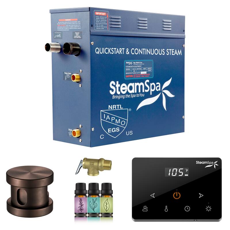 Oasis Series 4500-Watts Steam Generator with Continuous Steam Plus Fully Wireless Handheld Control - Oil Rubbed Bronze