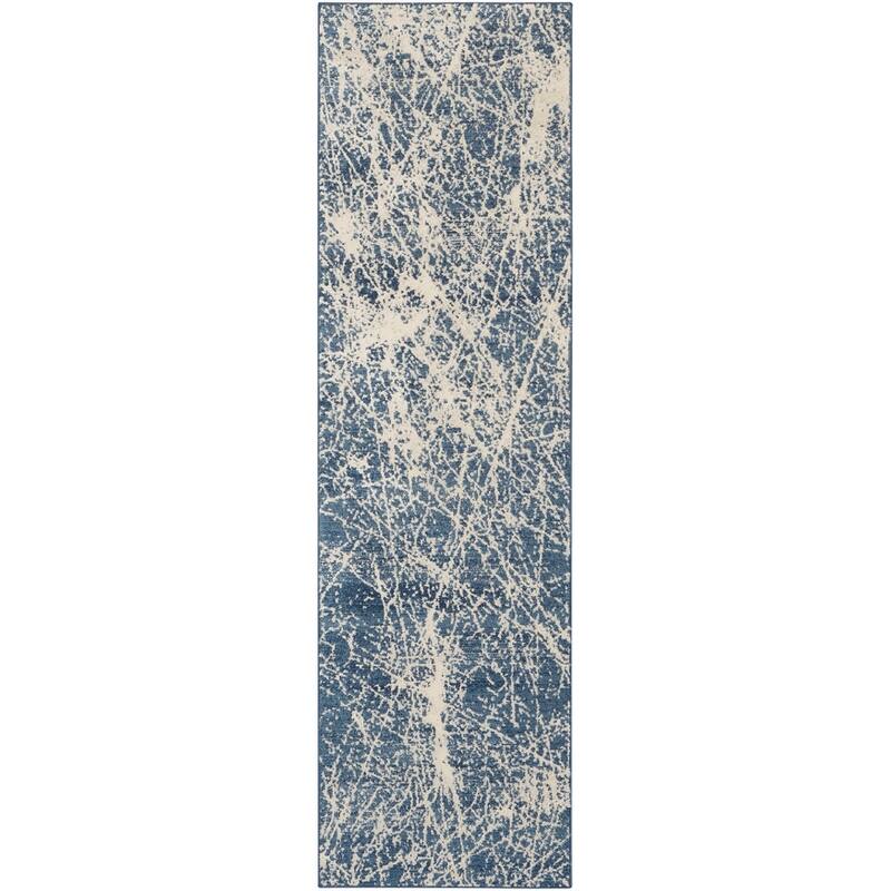 Nourison Splendid Indoor Abstract Area Rug - 2' 2" x 7' 6" - Navy/Ivory