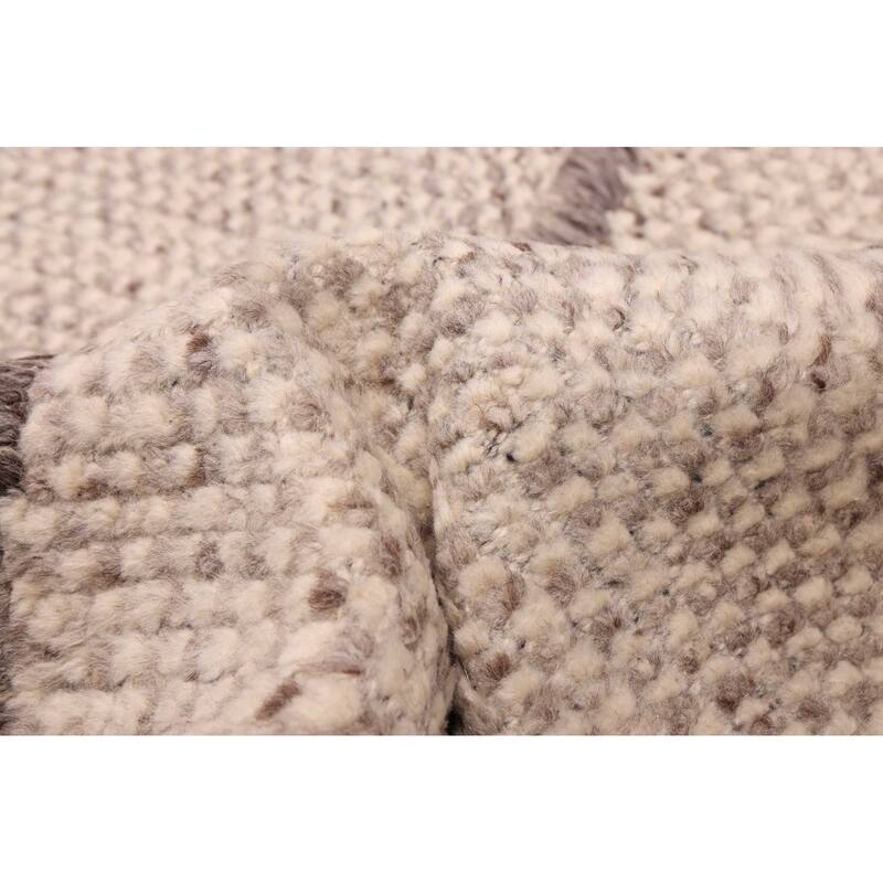 ECARPETGALLERY Hand-knotted Looma Light Grey Wool Rug - 8'0 x 10'3