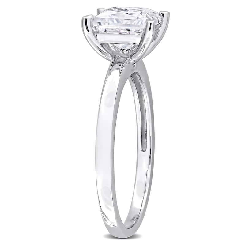 Miadora 2ct DEW Square-Cut Created Moissanite Solitaire Ring in Sterling Silver