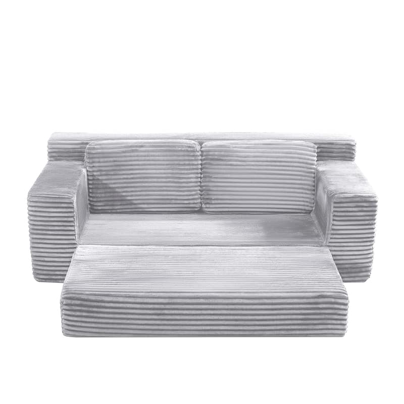 GDFStudio - Corduroy 2-Seater 71" Cloud Double Convertible Sofa Bed