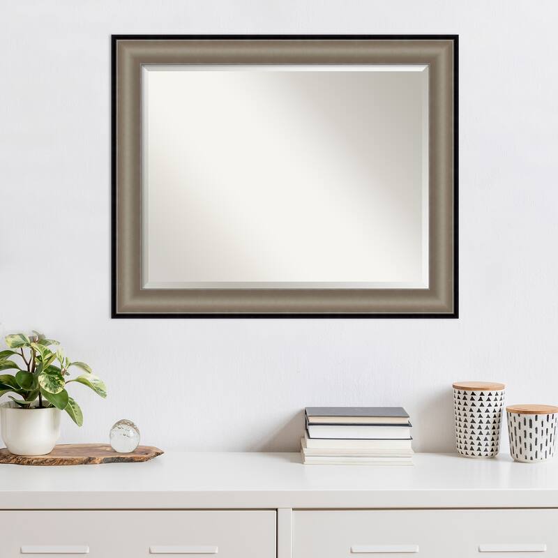 Beveled Wall Mirror - Imperial Pewter Black Frame