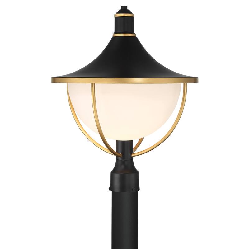 Crystorama Lighting Group ATL-719 Atlas 21" Tall Post Light with - Matte Black / Textured Gold