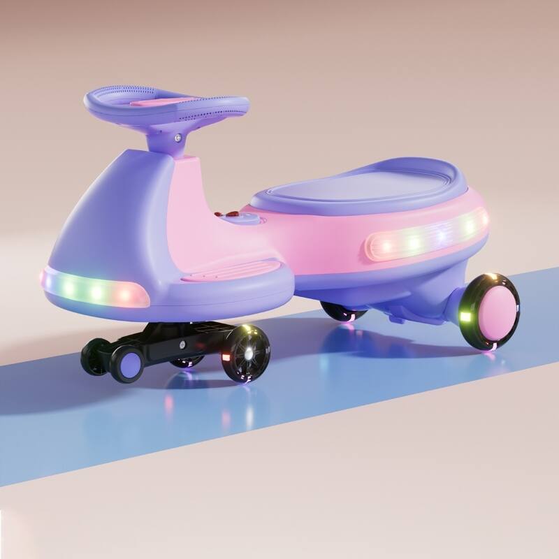 Anmytek Kids Electric Ride On Car 12V Electric Wiggle Car , LED Lights , Music,Anti-Rollover for Boys and Girls
