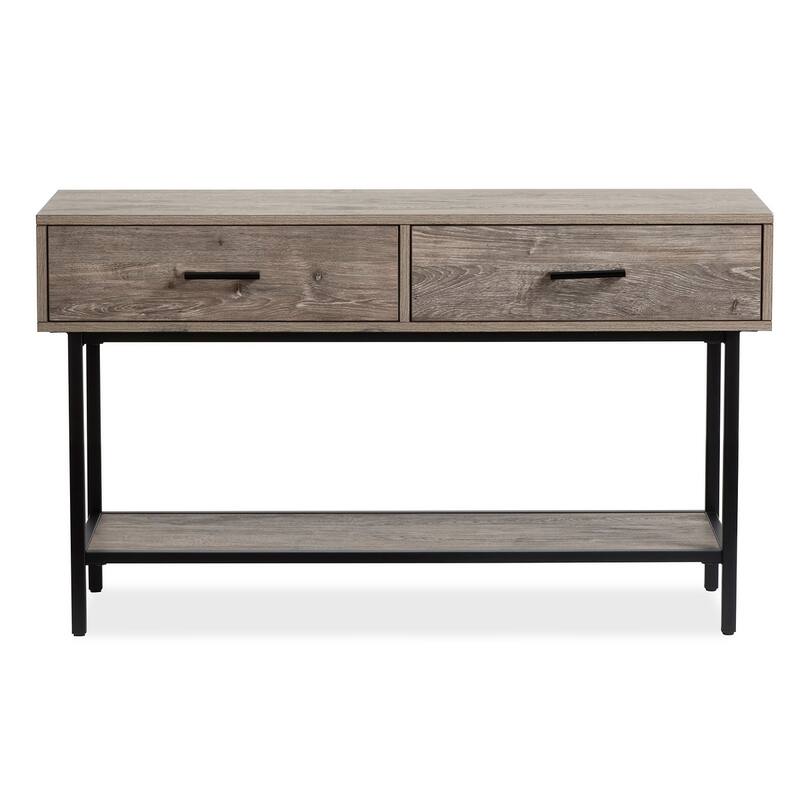 Magnussen Home Fenwick Whitetail Brown and Smoke Glass Rectangular Sofa Table - 48''W x 16''D x 28''H