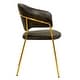 preview thumbnail 23 of 61, Set of 2 Bella Modern Leather or Velvet Upholstered Dining Chair with Gold Stainless Steel Legs for Home Office Kitchen