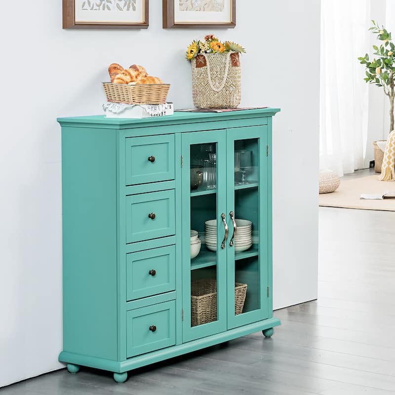 Costway Buffet Sideboard Table Kitchen Storage Cabinet w/ Drawers &