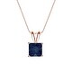 preview thumbnail 8 of 7, Auriya 14k Gold 1ct Princess-cut Sapphire Solitaire Necklace