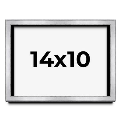 14x10 Shadow Box Frame Silver | 1.375 Inches Deep Real Wood