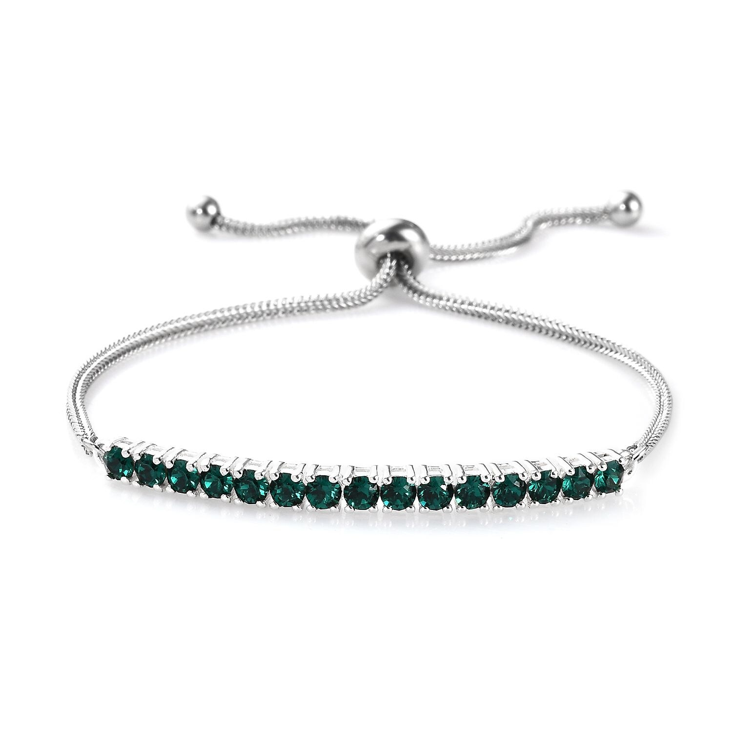 Swarovski Emerald Bolo Bracelet Ct 1.25 