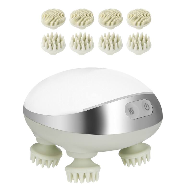Electric Scalp Massager with Heat for Hair Growth, Deep Clean, Stress Relax - 4-mode settings - White