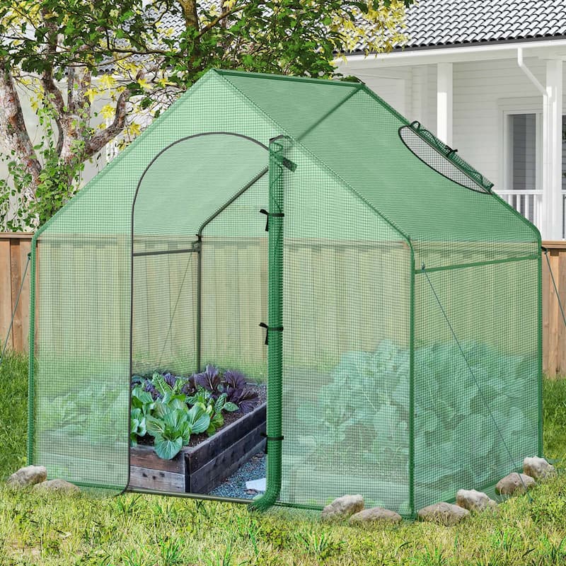 6x3x5.5 FT Mini Walk-in Greenhouse Portable Outdoor Winter Warm House - Green - 71" x 40" x 66"