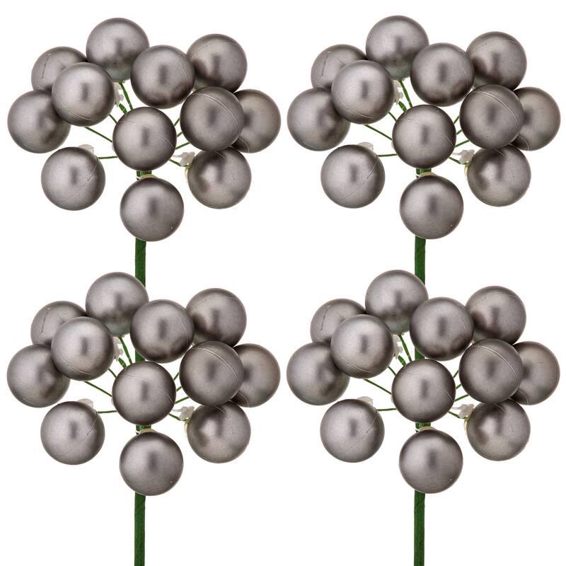 25mm Shatterproof Plastic 12 Bunch Matt Stemball Set of 4