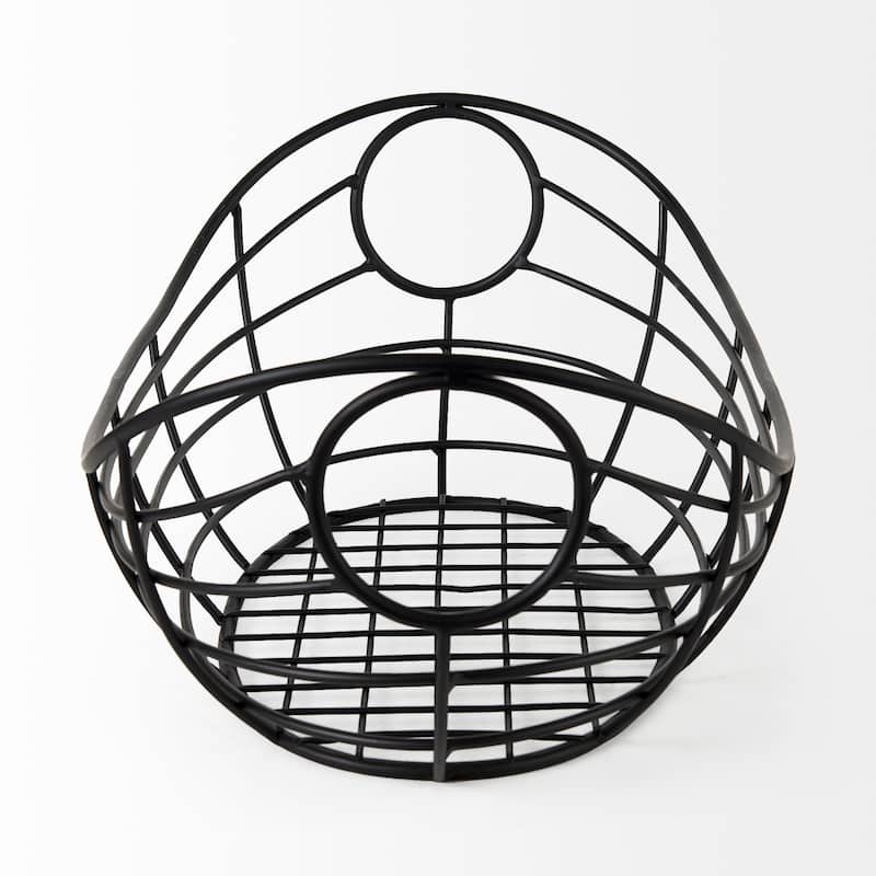 Mateo Black Metal Basket - 22"W x 12"D x 7.9"H