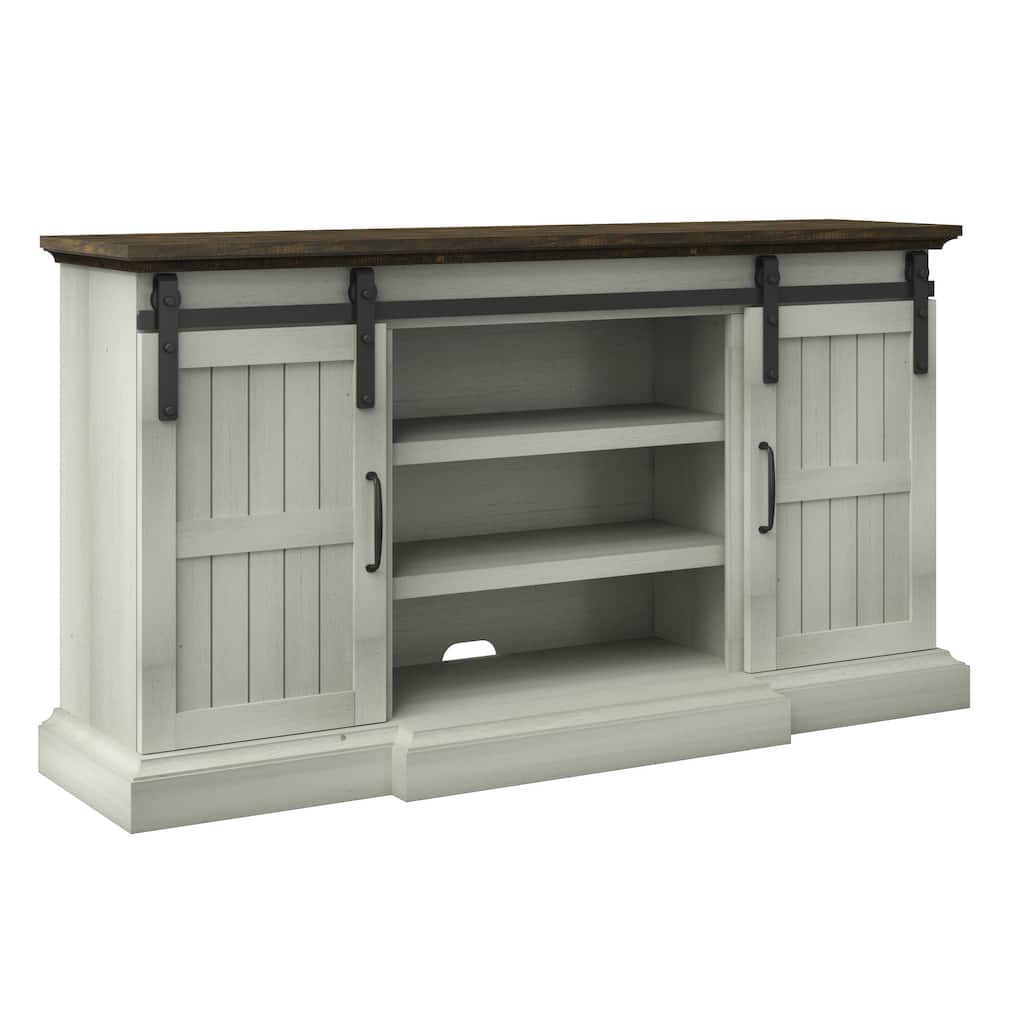 Sliding Barn Door TV Stand for TVs up to 70", Two Tone