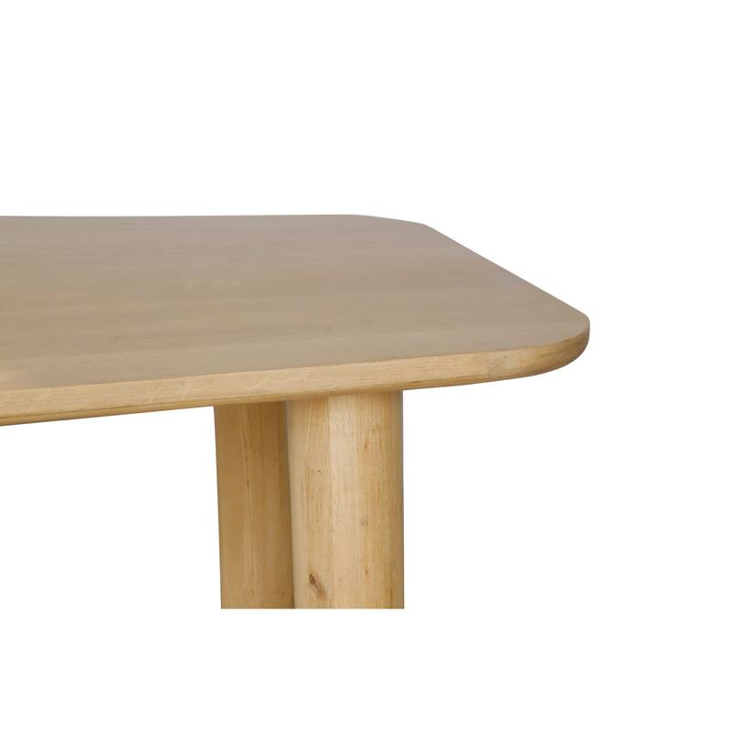 NADAAL STUDIOS Dareth Dining Table for 8, Rectangular Oak Wood Top, Four Post Legs, Natural Finish
