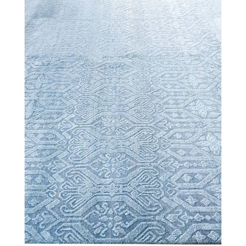 Ikat One-of-a-Kind Hand-Knotted Area Rug, Blue - 8' 1" x 10' 1"