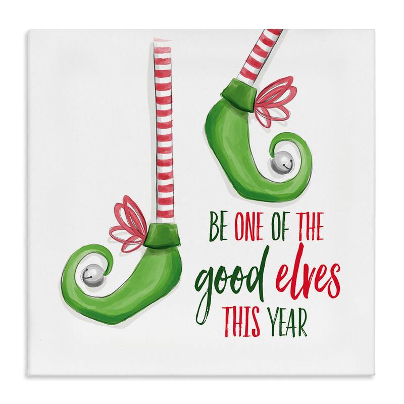 Stupell Festive Be A Good Elf Canvas Wall Art Design By Dogwood Portfolio - 24 x 24