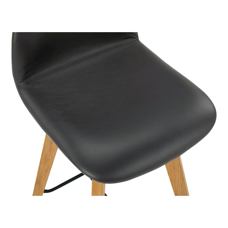 Aurelle Home Natina Modern Wood and Leather Counter Stool