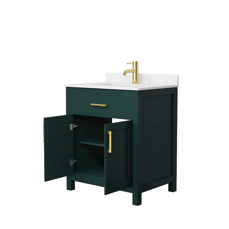 Beckett 30 Inch Single Vanity, Cultured Marble Top