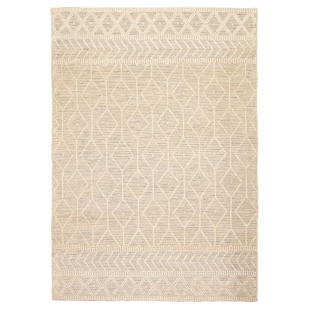 ECARPETGALLERY Braid weave Sienna Cream Wool Rug - 4'11 x 6'11