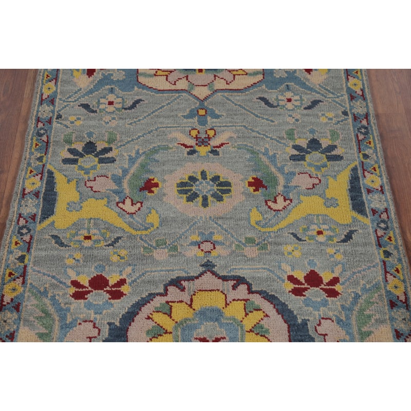 Floral Oushak Indian Rug Handmade Wool Carpet - 3'0" x 5'0"