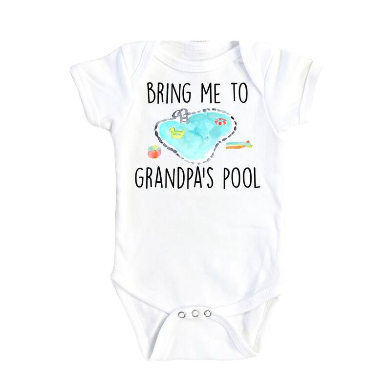 Grandpa's Pool - Baby Boy Girl Clothes Infant Bodysuit Funny Cute Newborn - White - 6-9M