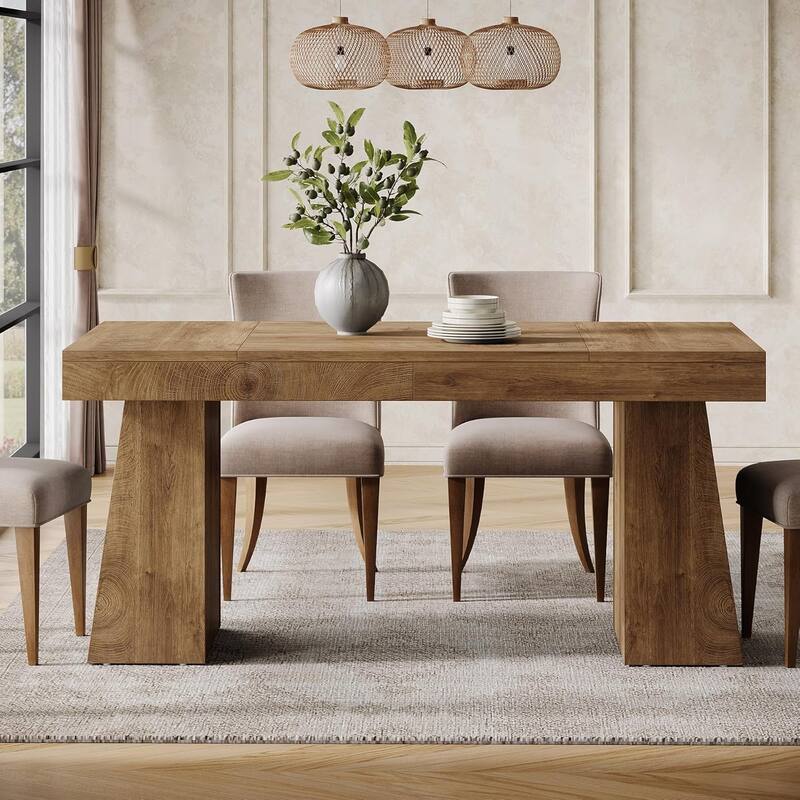 55 Inches Rectangular Dining Room Table, Brown