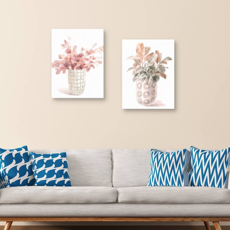 Modern Floral I Crop, Modern Floral II Crop by Danhui Nai Canvas Art Prints