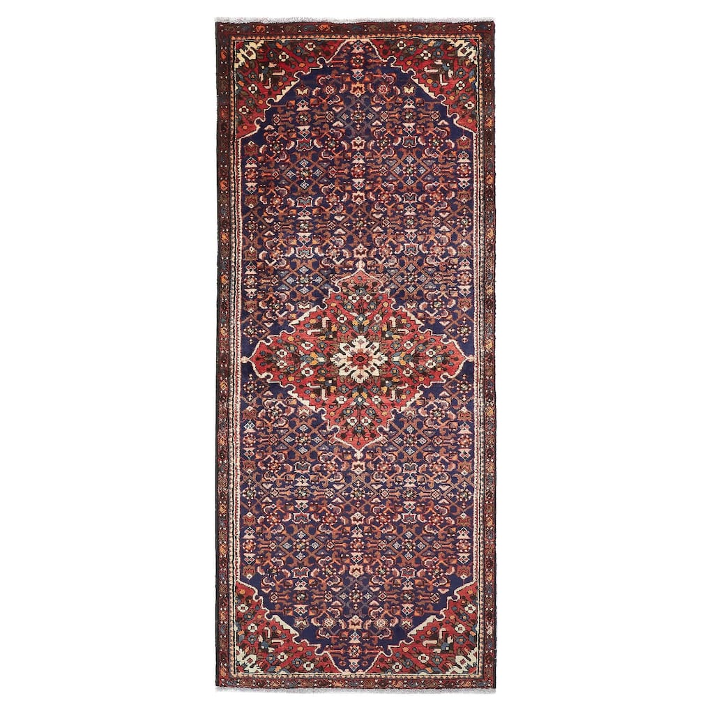 ECARPETGALLERY Hand-knotted Andelz Dark Navy Wool Rug - 3'4 x 8'5