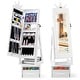 preview thumbnail 1 of 8, Gymax Swivel Kids Jewelry Cabinet w/ Lights Full-Length Mirror & White