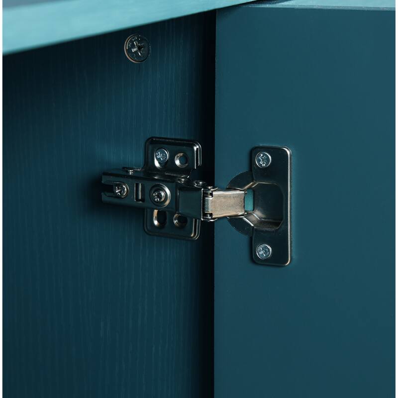 Storage Cabinet with Carved Flower Doors, Sideboard Cabinet with Metal Handle, Accent Cabinet with Adjustable Shelves