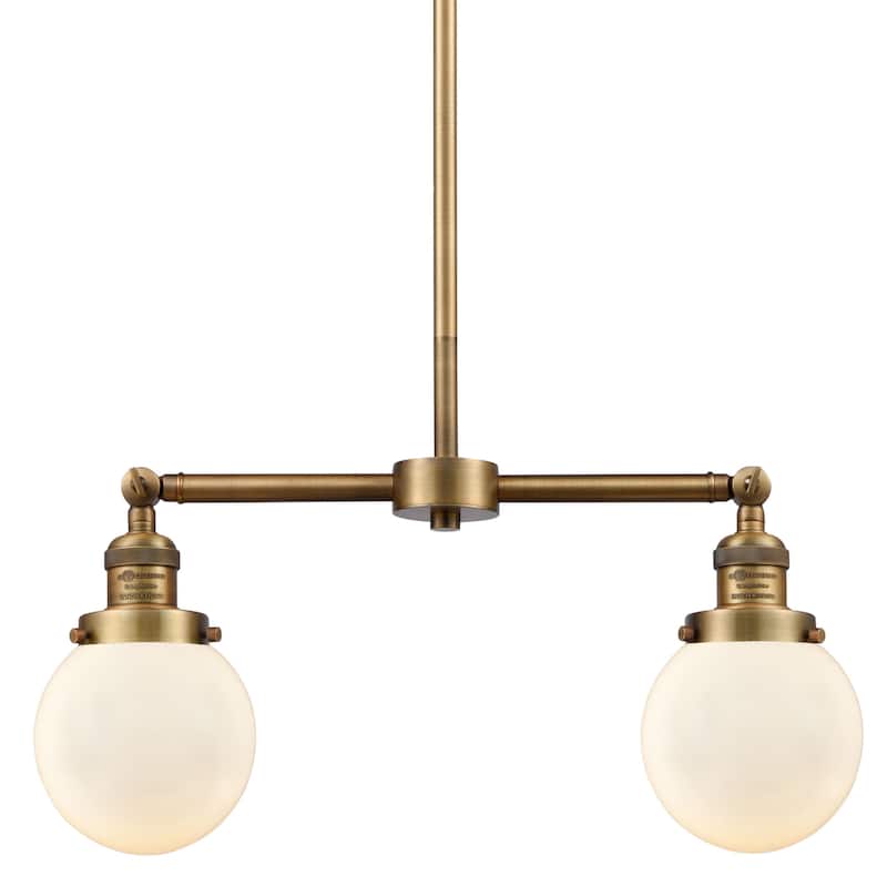 Innovations Lighting Beacon 2 Light 23" Wide Linear Chandelier - Brushed Brass / Gloss White