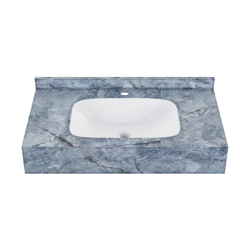 Swiss Madison SM-WS260 Avancer 35-7/16" Rectangular Ceramic Wall - Blue Celeste